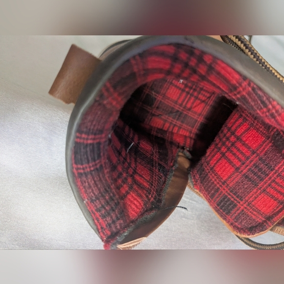 Joe Fresh. Brown Lace-Up Boots with Plaid Lining. Unisex - Picture 8 of 10